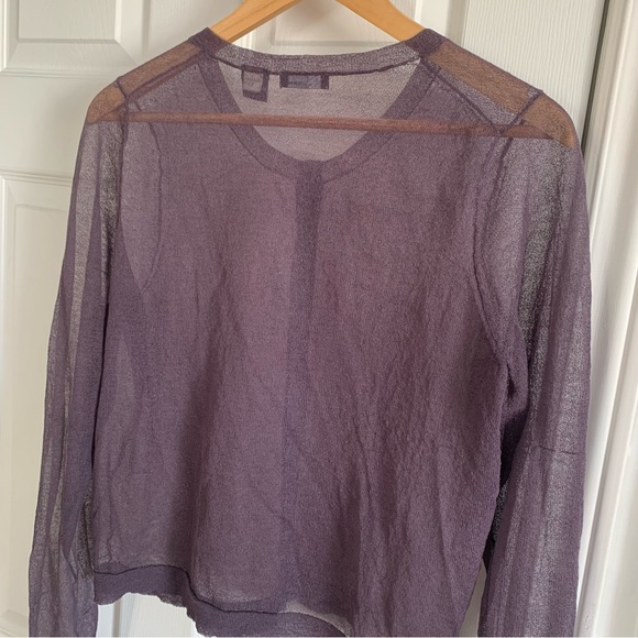 Moda International Purple Sheer Button Front Cardigan - Picture 12 of 13